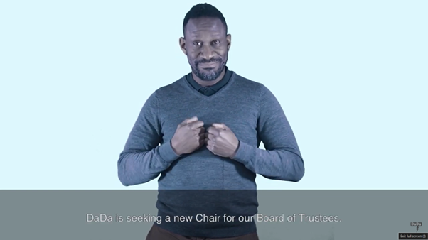 Screenshot of a youtube clip of man doing BSL