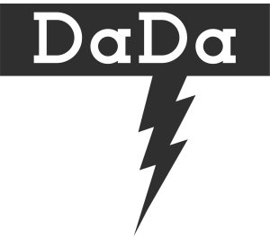 DaDa logo, which is a lighting bolt-shaped speech bubble contaning the word 'DaDa'