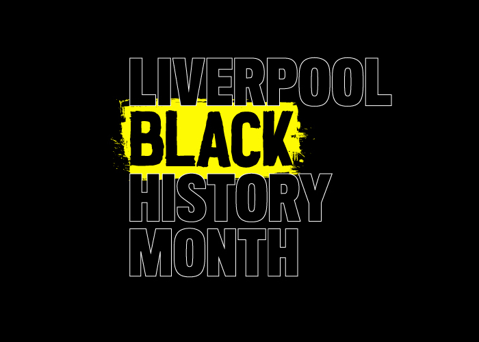 Liverpool Black History Month Logo in Black and Yellow