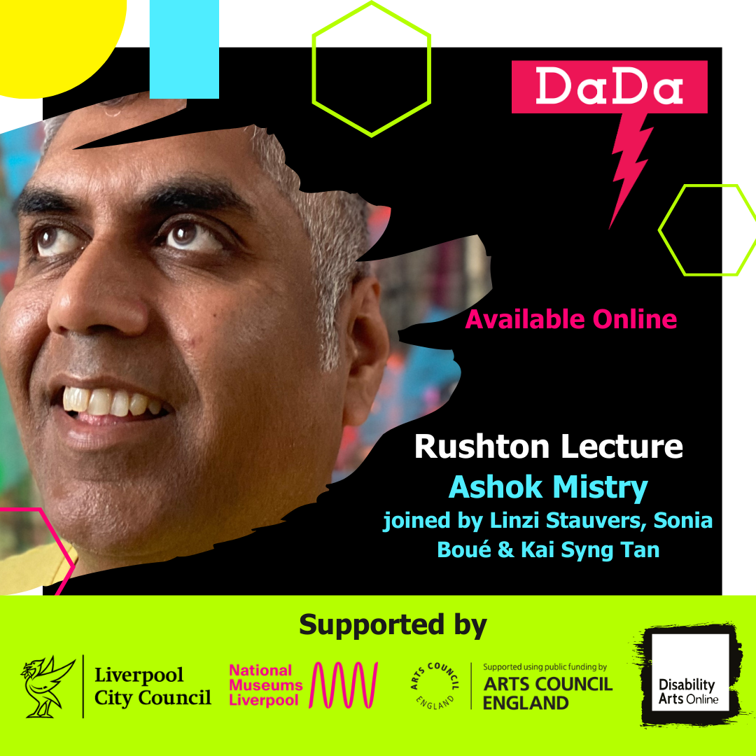 Rushton lecture image showing Ashok along with funder logos and timings stating online from 28th Feb