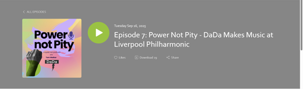 Grey box with green play button, next to it read 